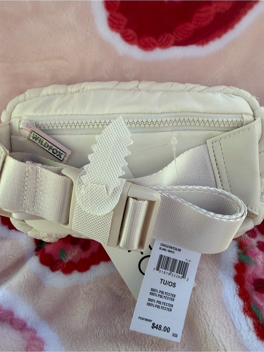 WILDFOX Padded Floral Quilted Crossbody Bag — White NWT - Picture 4 of 7